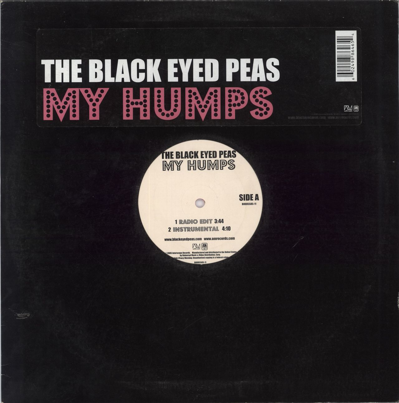 Black Eyed Peas My Humps US 12