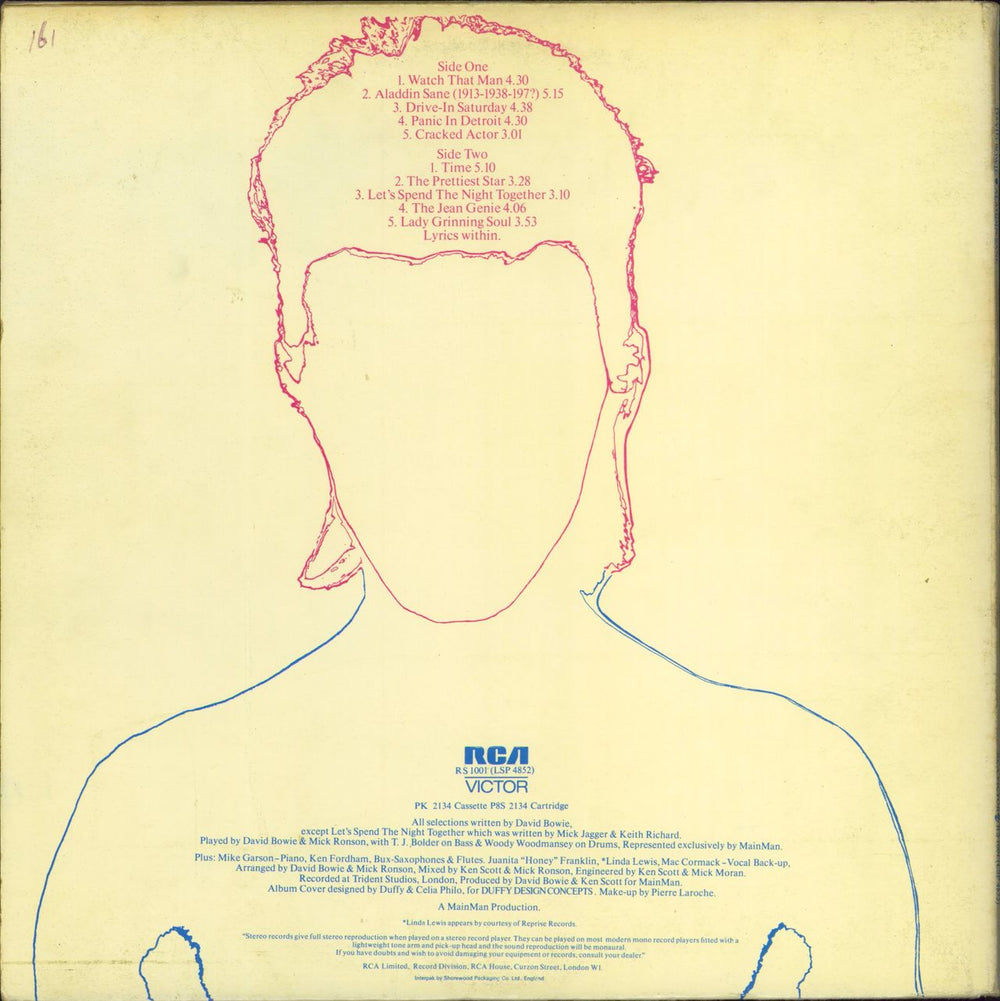 David Bowie Aladdin Sane Canadian vinyl LP album (LP record)