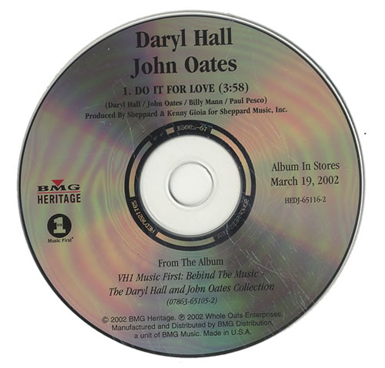 Hall & Oates Do It For Love US Promo CD single — RareVinyl.com