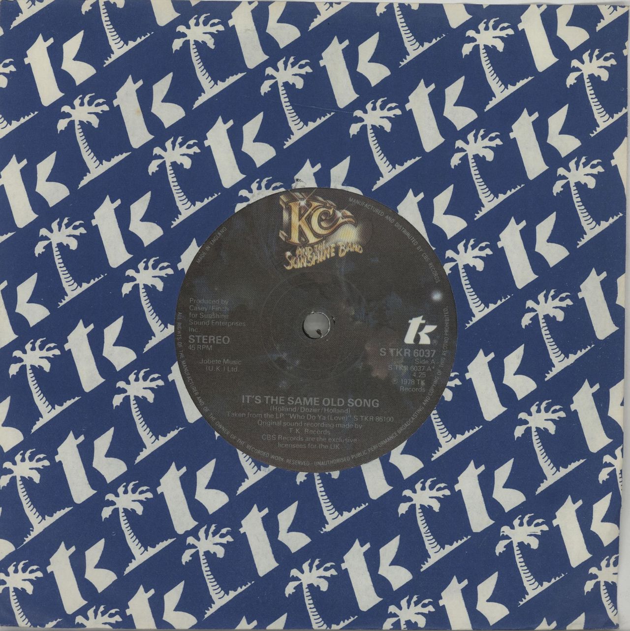skorsten fjendtlighed Fysik K.C. & The Sunshine Band It's The Same Old Song UK 7" vinyl — RareVinyl.com