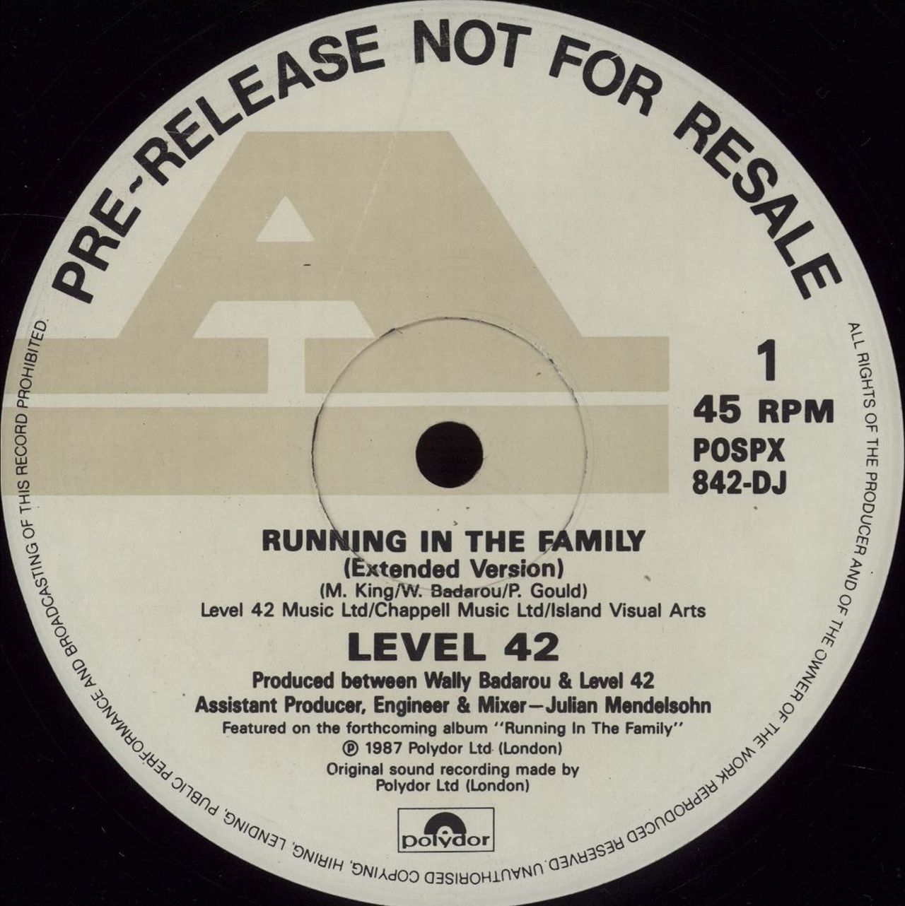 レア Level 42 Running In The Family LPレコード - 洋楽