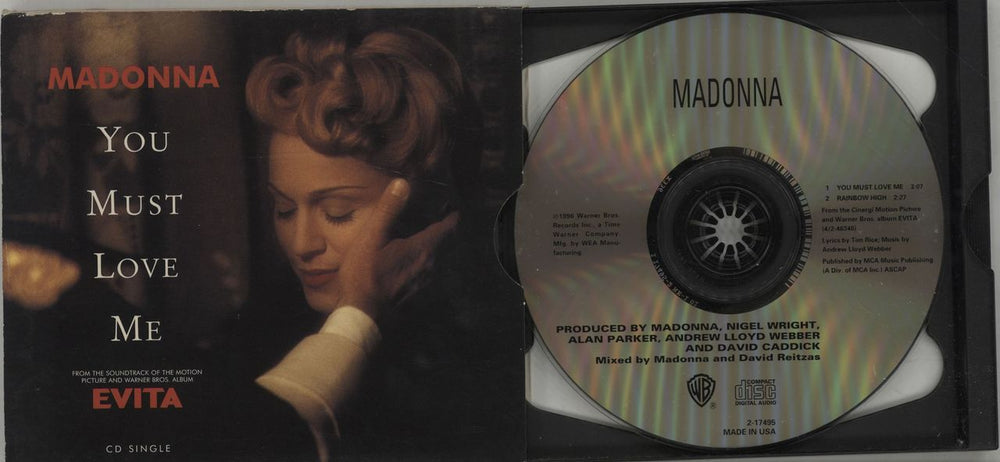 Madonna You Must Love Me - Ecopak US CD single (CD5 / 5") 054391749529