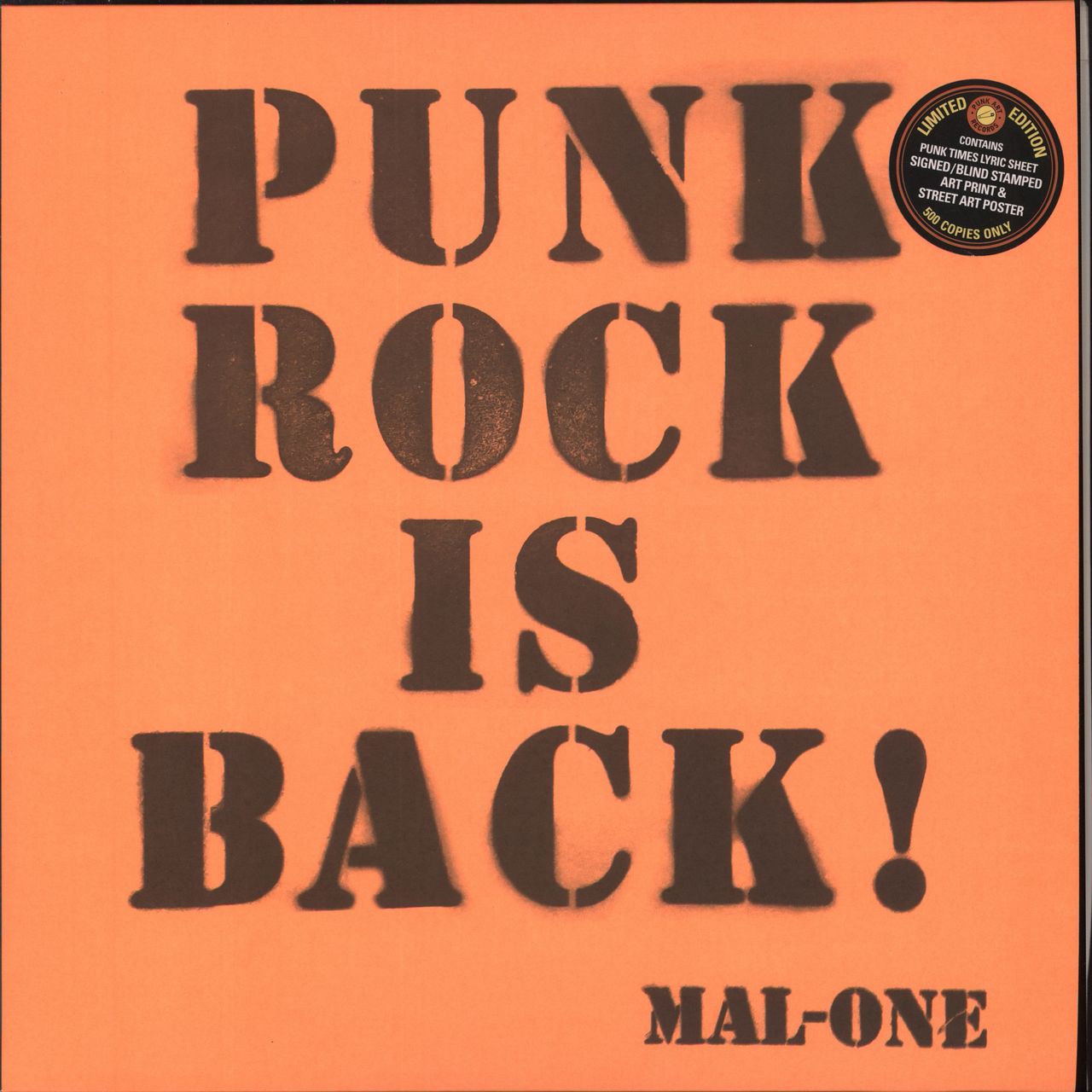 MAL-ONE Punk Rock Is Back! UK Vinyl LP