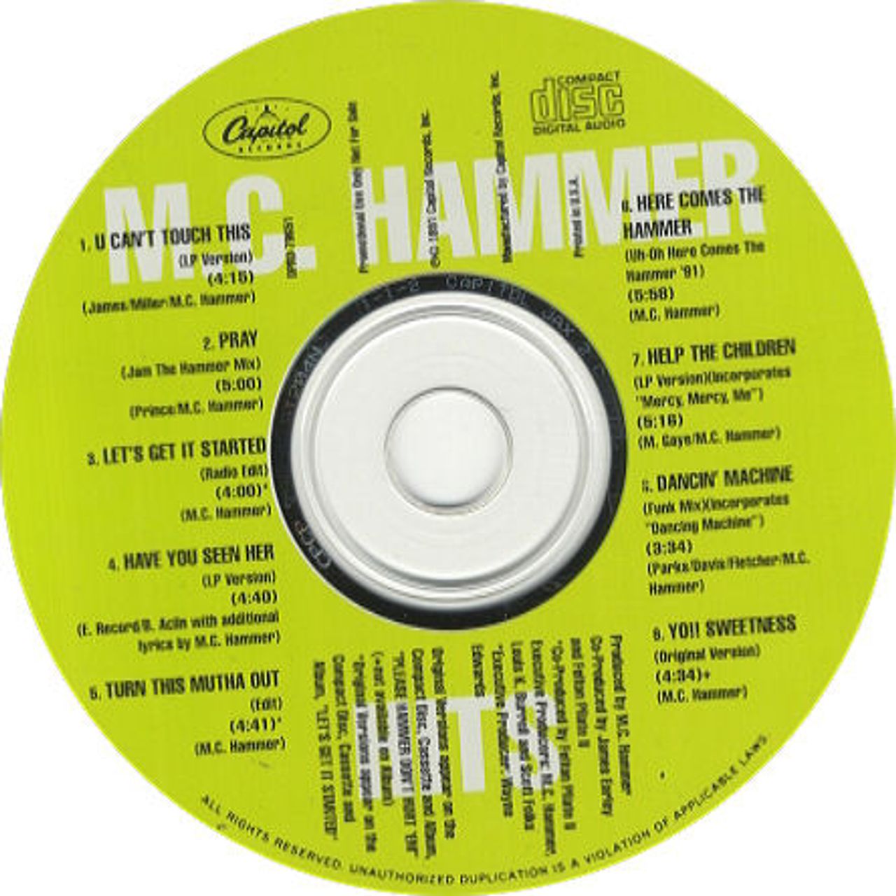 kalender brændstof kvælende MC Hammer Hits Sampler US Promo CD album — RareVinyl.com