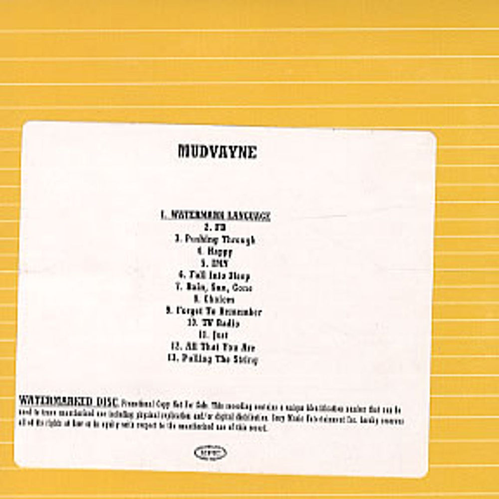 Mudvayne Mudvayne - Lost And Found US CD-R acetate MVYCRMU322077