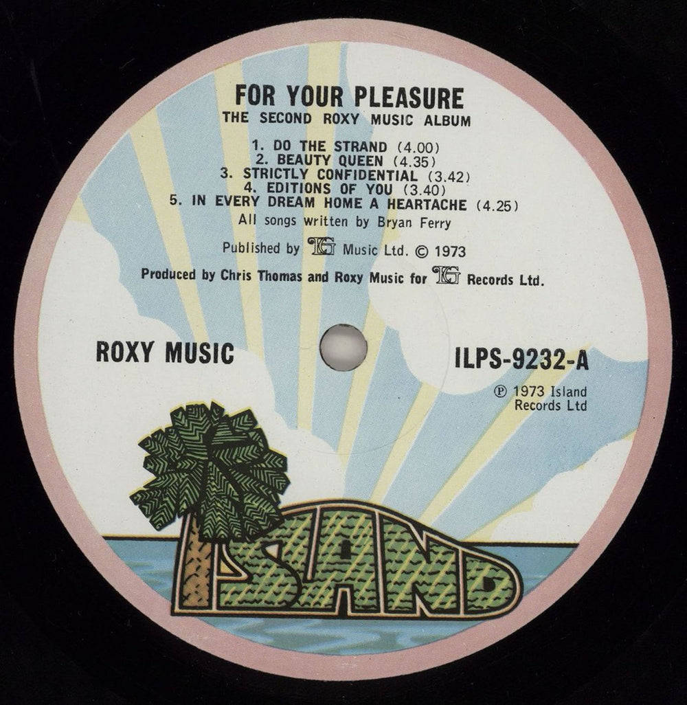 Roxy Music For Your Pleasure - Contract Press UK vinyl LP album (LP record) RXYLPFO751710