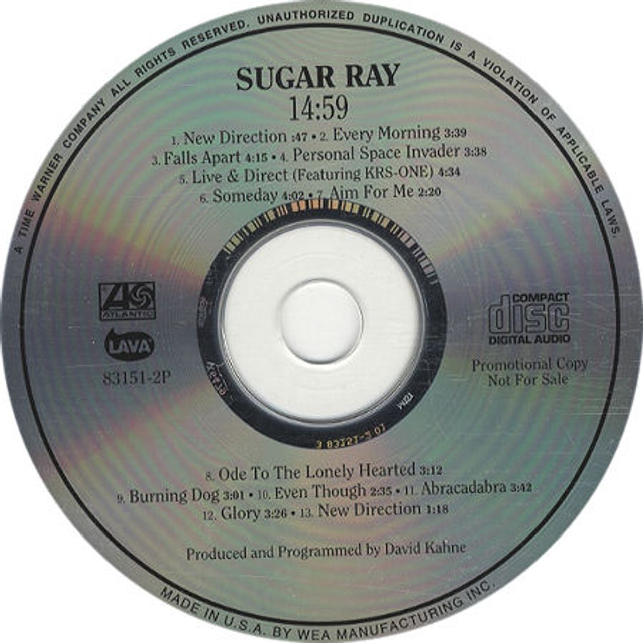 Sugar Ray 14:59 - Fourteen... US Promo CD album — RareVinyl.com