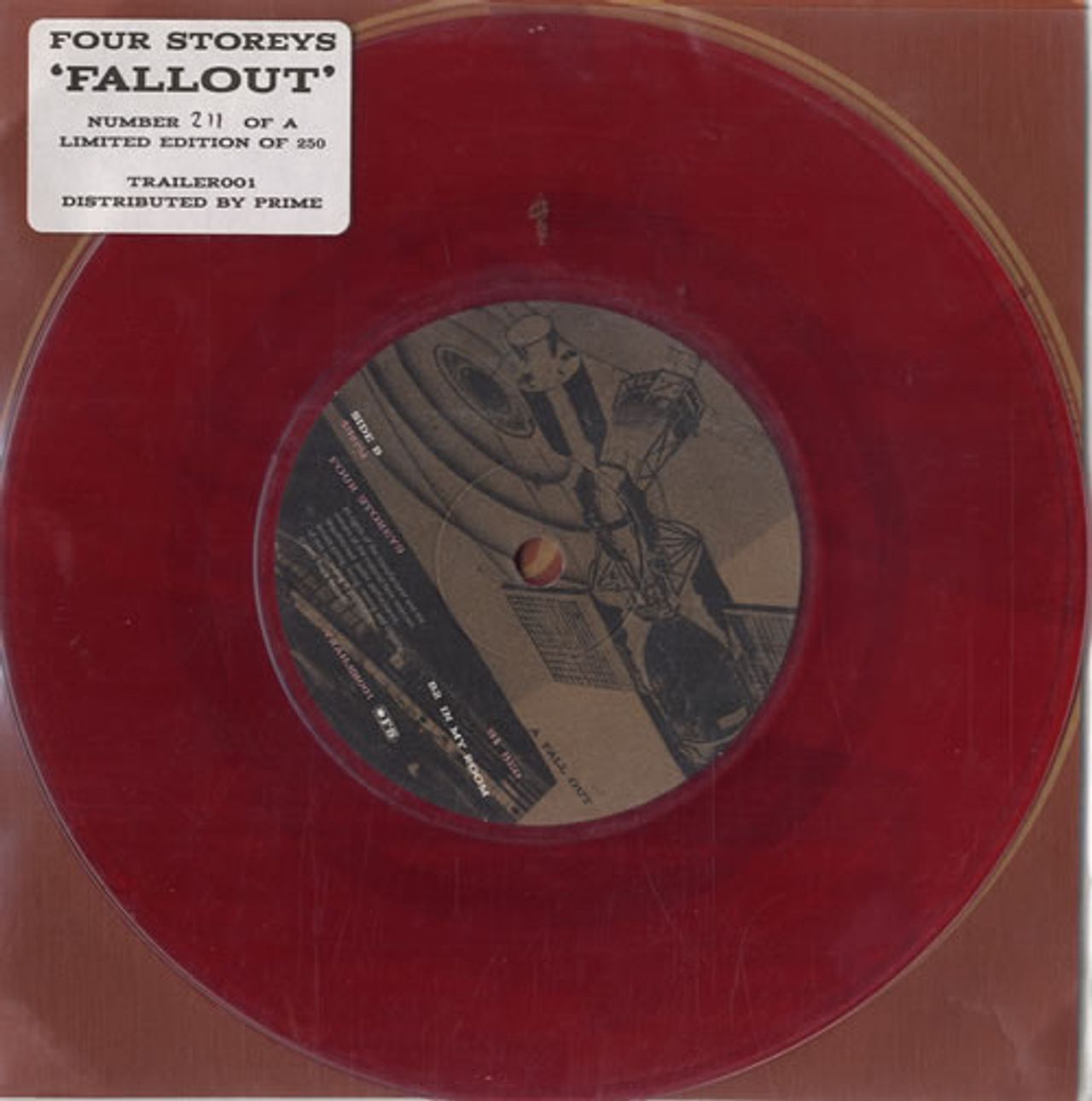 The Four Storeys Fallout - Red Vinyl UK 7 Vinyl Single Record TRAILER001 Truck Records 2000