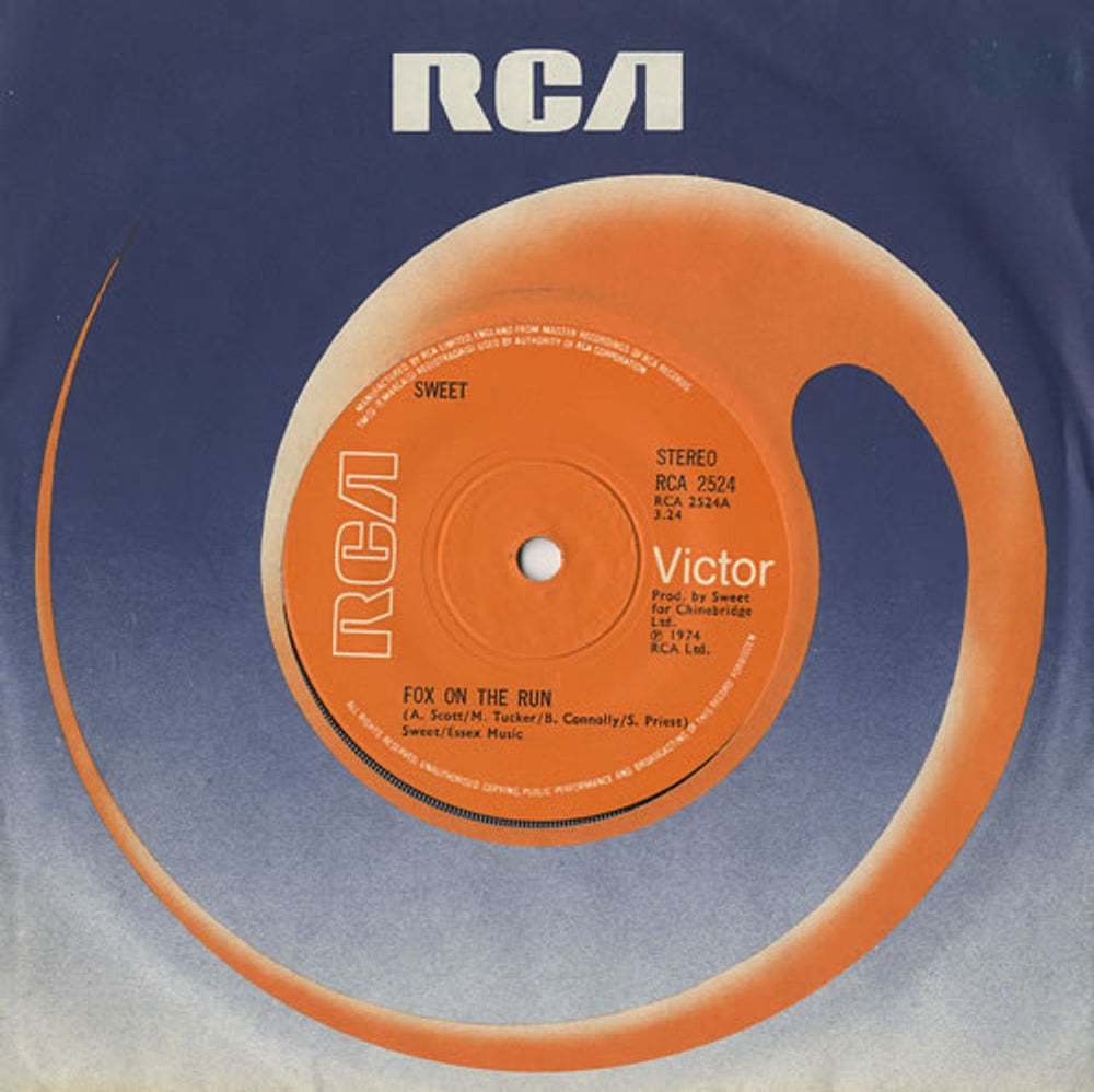 The Sweet Fox On The Run - Solid UK 7" vinyl single (7 inch record / 45) RCA2524