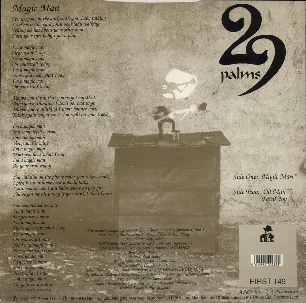 29 Palms Magic Man UK 12" vinyl single (12 inch record / Maxi-single) 5015557009562
