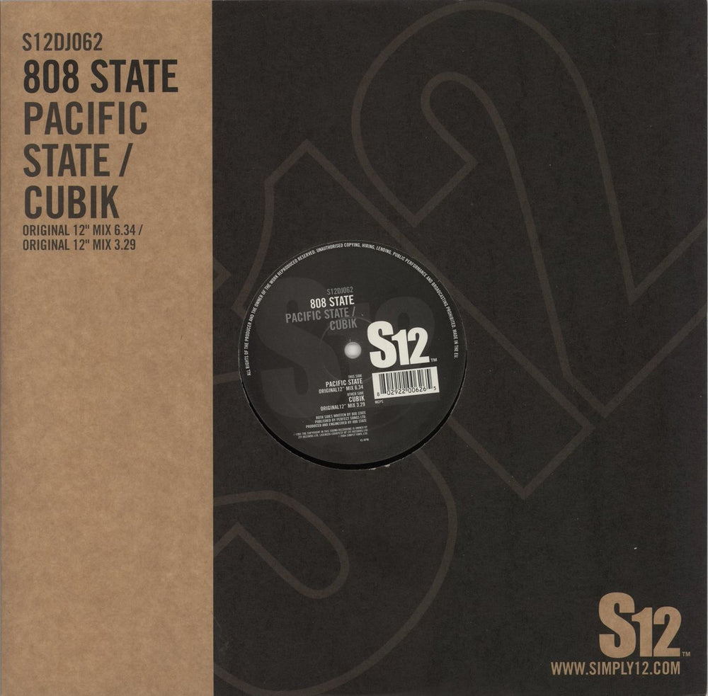 808 State Pacific State / Cubik UK 12" vinyl single (12 inch record / Maxi-single) S12DJ062