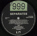 999 Separates UK vinyl LP album (LP record) 999LPSE518438
