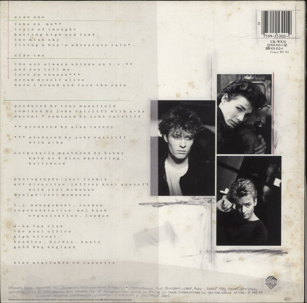 A-Ha Hunting High And Low + 4-song Hype Sticker UK vinyl LP album (LP record) 075992530019