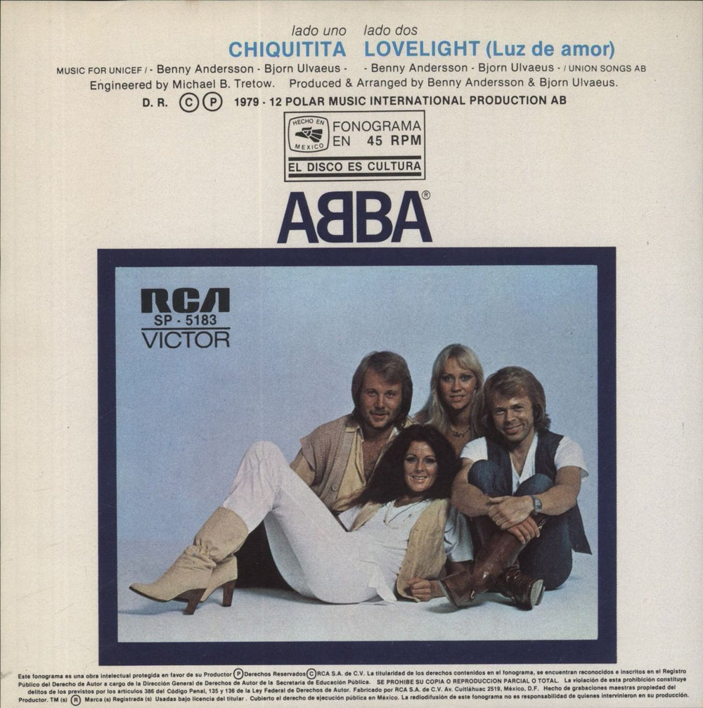 Abba Chiquitita Mexican 7" vinyl single (7 inch record / 45)