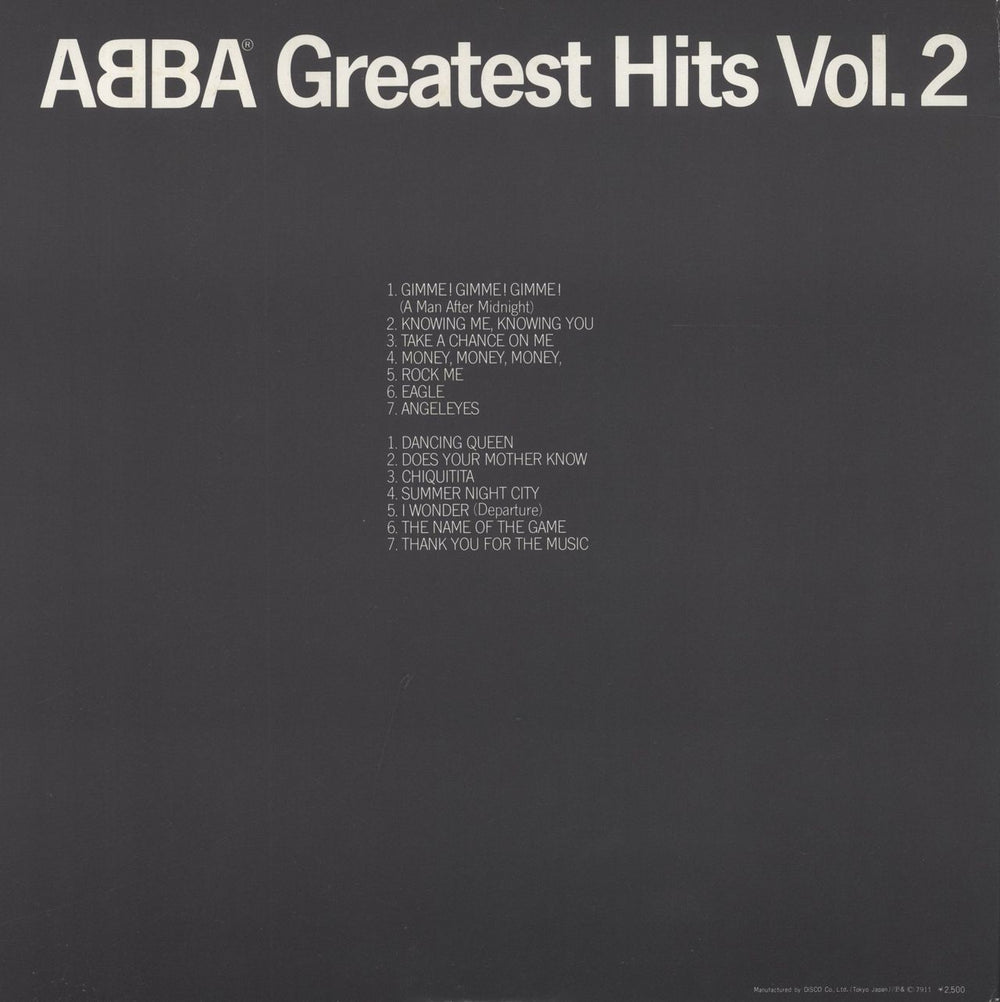 Abba Greatest Hits Vol. 2 + Obi Japanese vinyl LP album (LP record)