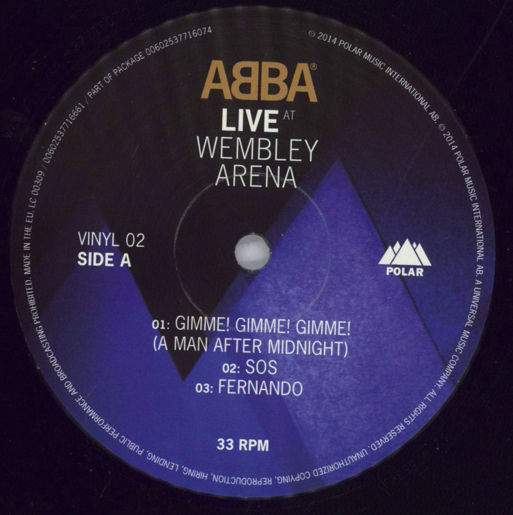 Abba Live At Wembley Arena - 180 Gram Vinyl UK 3-LP vinyl record set (Triple LP Album) ABB3LLI829889