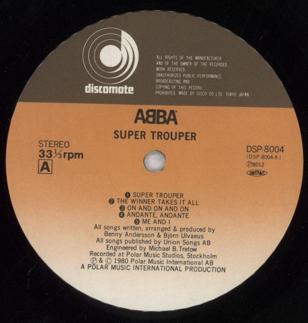 Abba Super Trouper Japanese vinyl LP album (LP record) ABBLPSU149141