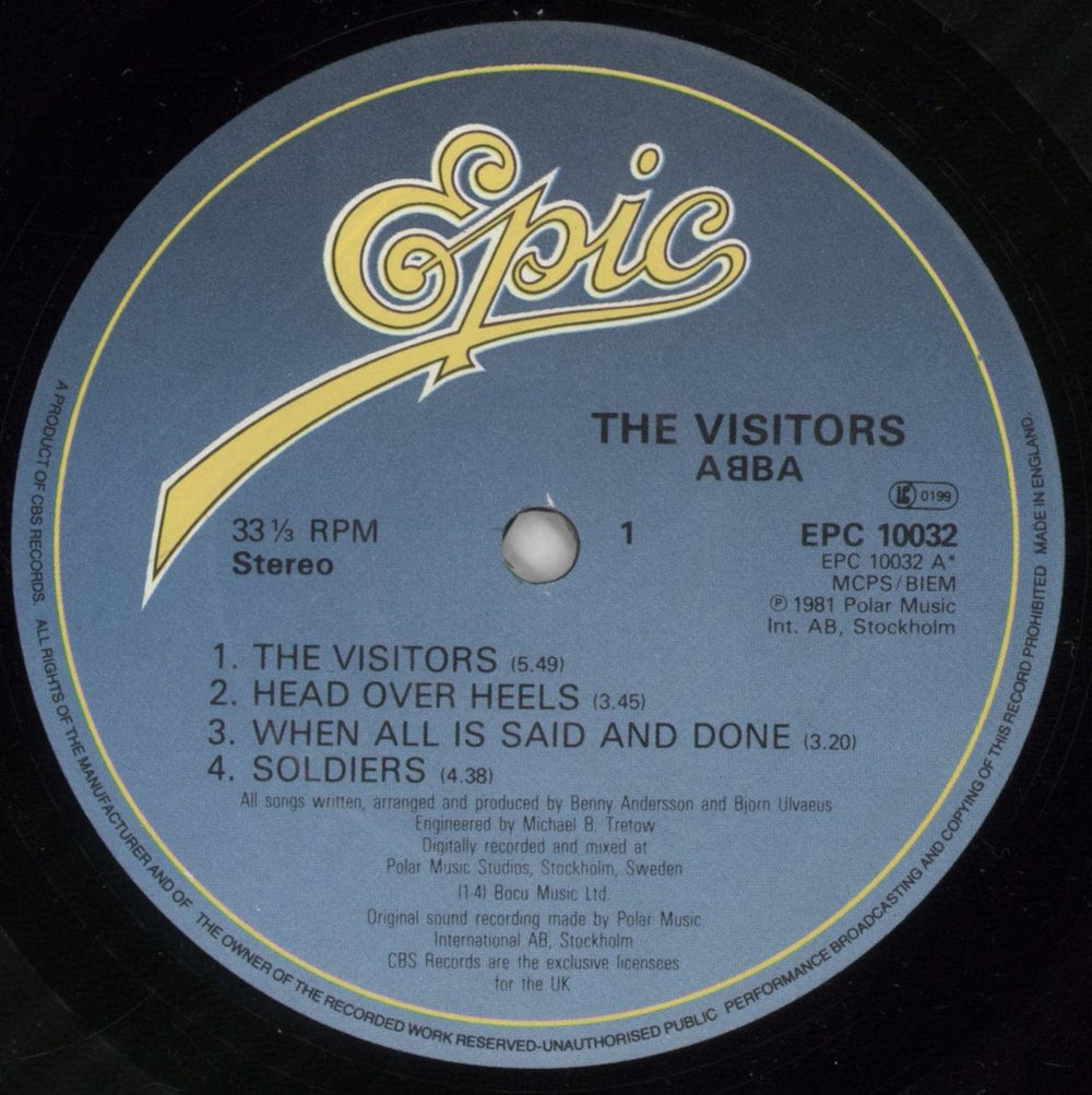 Abba The Visitors + merch insert UK vinyl LP album (LP record) ABBLPTH634534