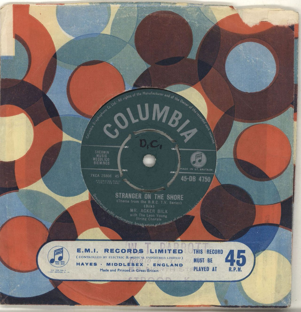 Acker Bilk Stranger On The Shore UK 7" vinyl single (7 inch record / 45) 45-DB4750