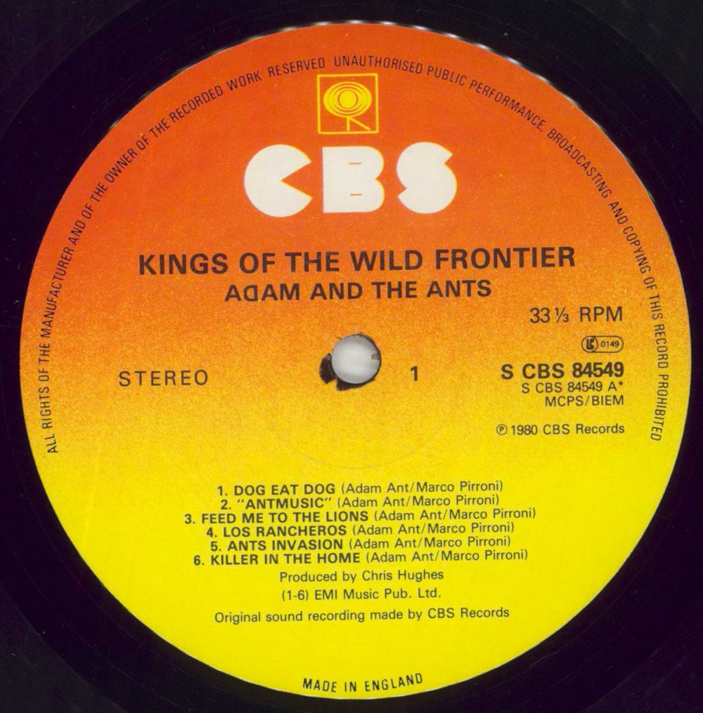 Adam & The Ants Kings Of The Wild Frontier + Catalogue - EX UK vinyl LP album (LP record) ANTLPKI603130