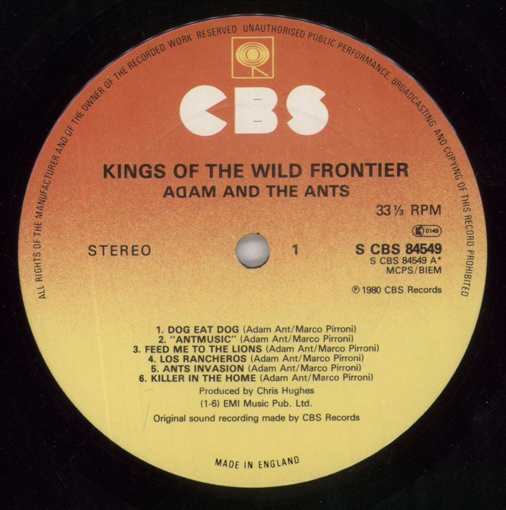 Adam & The Ants Kings Of The Wild Frontier - Stickered sleeve + Catalogue - EX UK vinyl LP album (LP record) ANTLPKI863311
