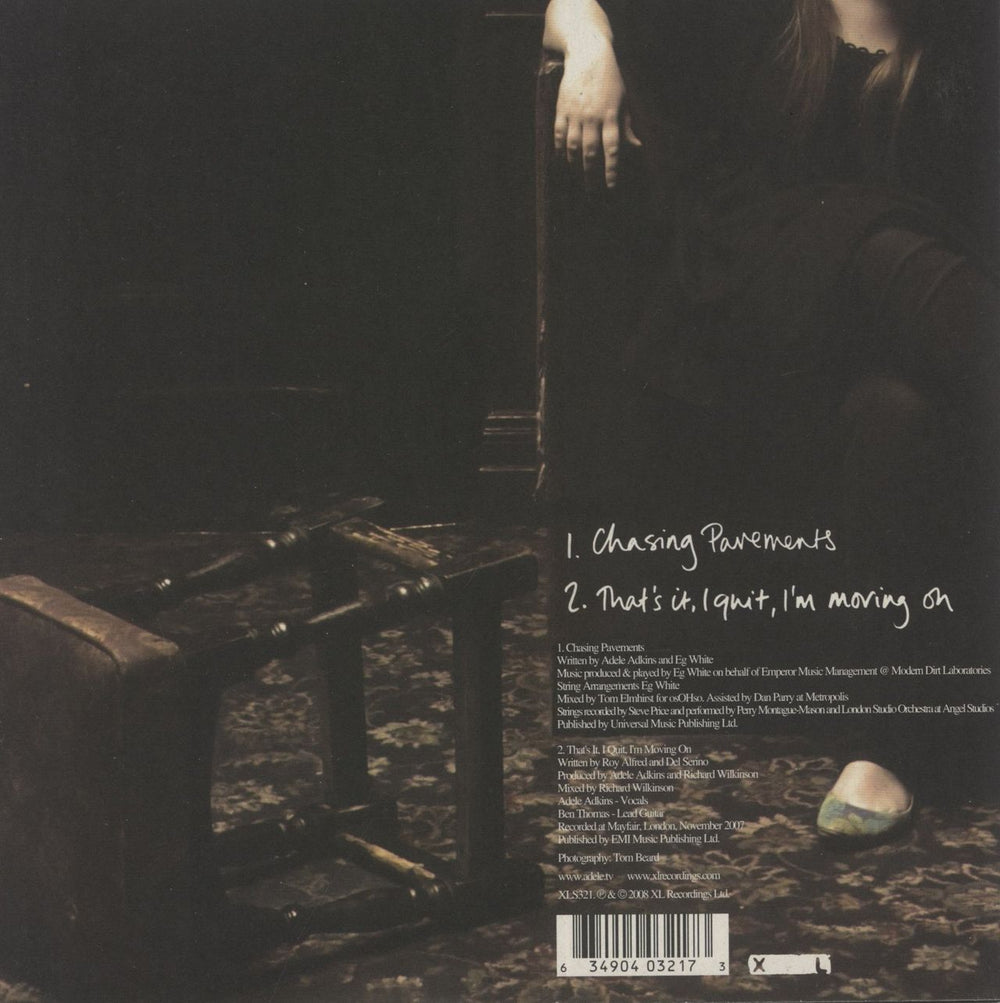 Adele Chasing Pavements UK 7" vinyl single (7 inch record / 45) 634904032173