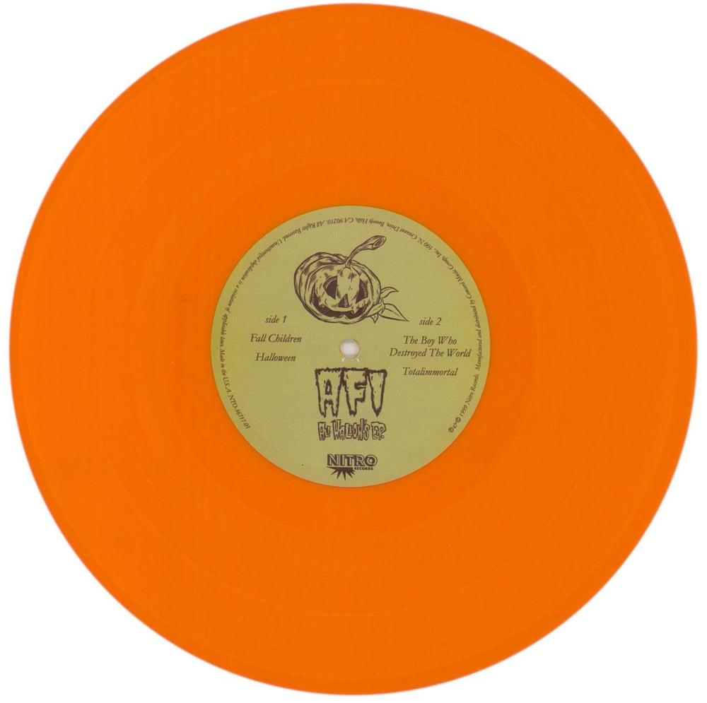 AFI All Hallow's E.P. - Orange Vinyl US 10" vinyl single (10 inch record) AFS10AL866434