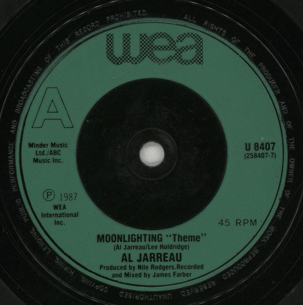 Al Jarreau Moonlighting (Theme) UK 7" vinyl single (7 inch record / 45) AJR07MO248077