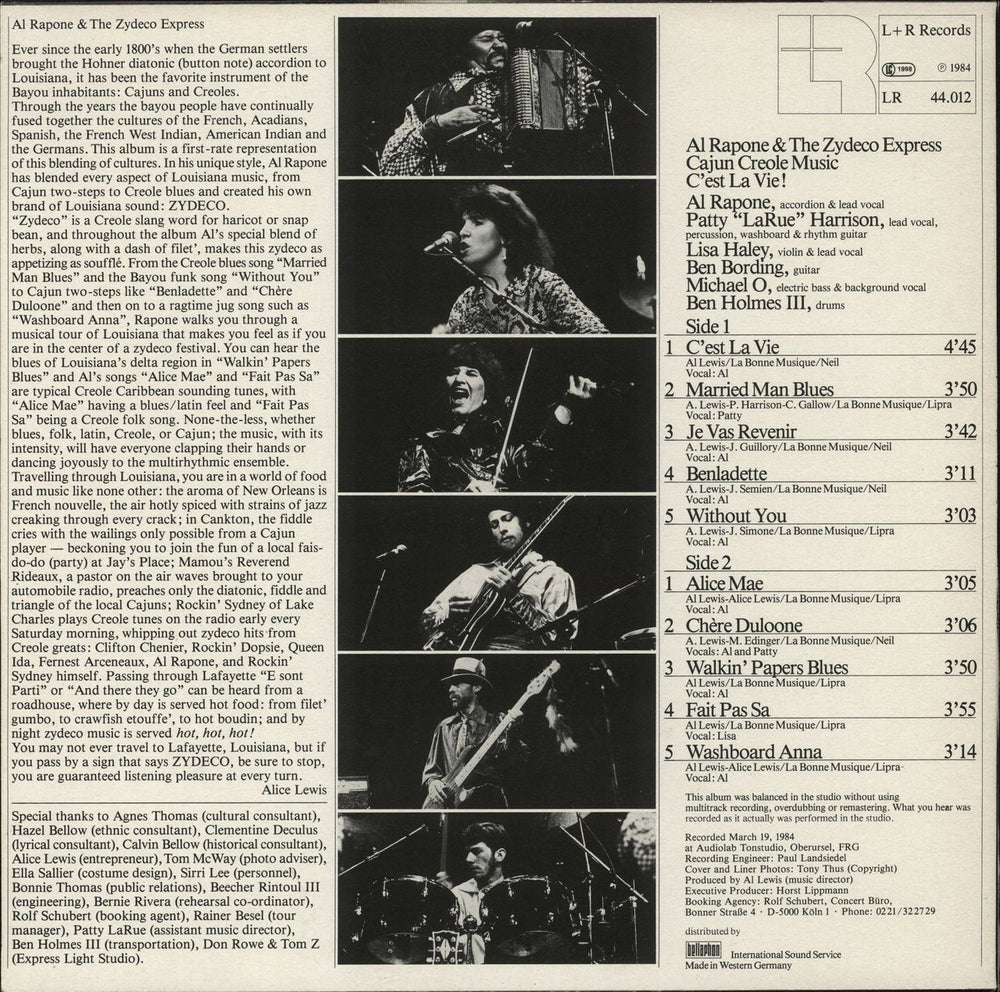 Al Rapone C'est La Vie! German vinyl LP album (LP record)