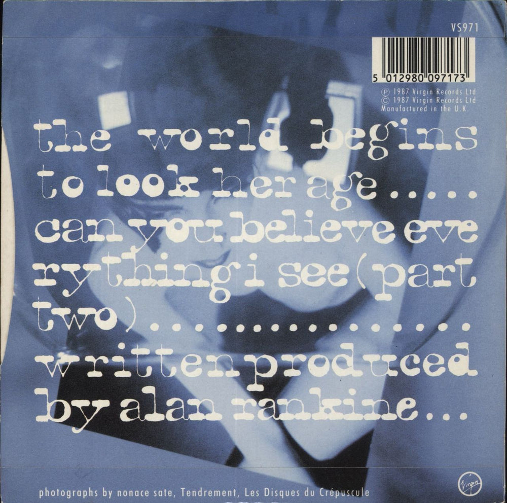 Alan Rankine The World Begins To Look Her Age UK 7" vinyl single (7 inch record / 45) 5012980097173