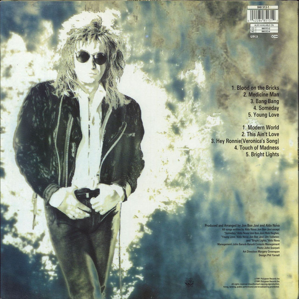 Aldo Nova Blood On The Bricks UK vinyl LP album (LP record) 042284851312