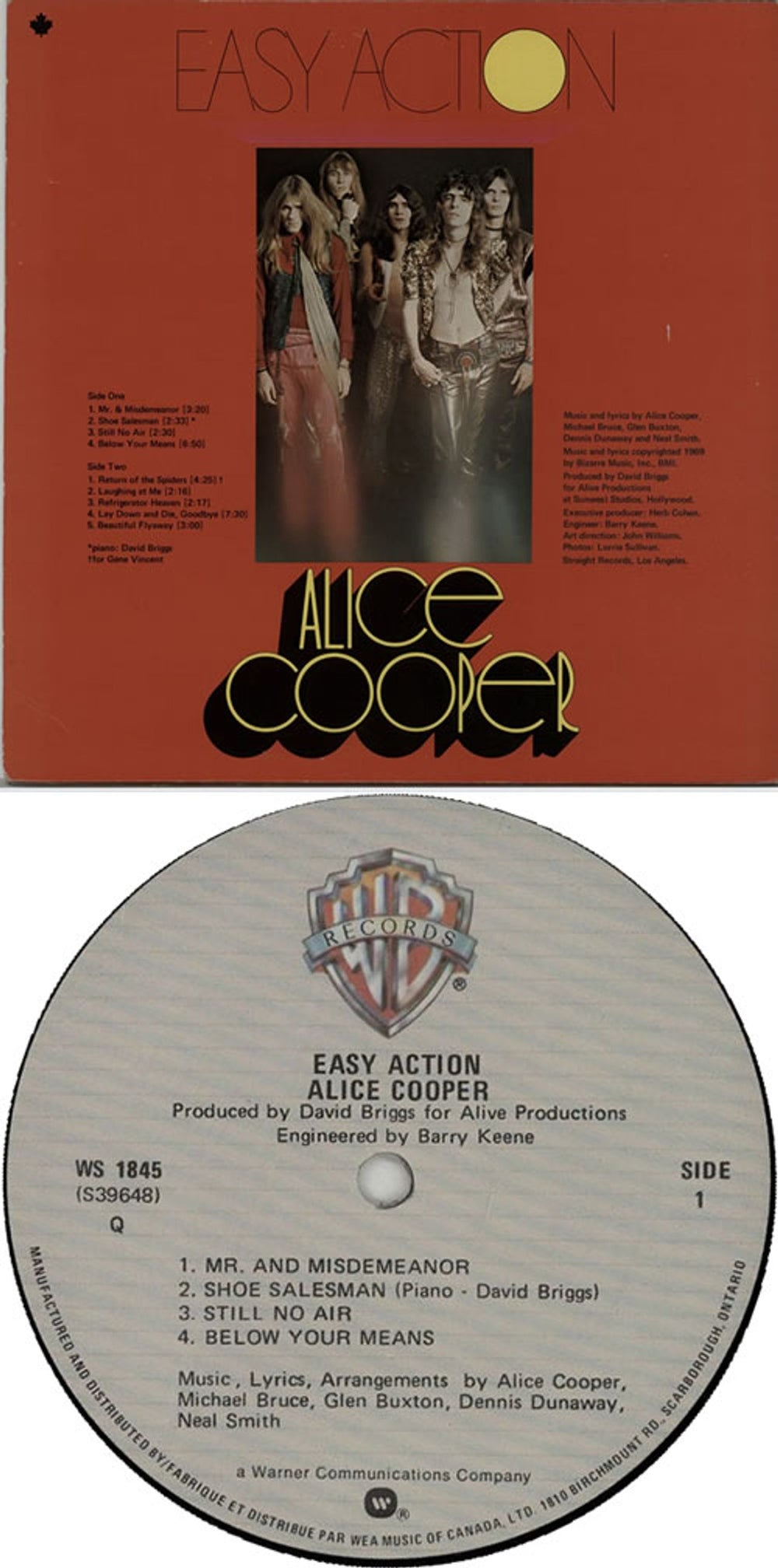 Alice Cooper Easy Action - Cream label Canadian vinyl LP album (LP record) COOLPEA637283