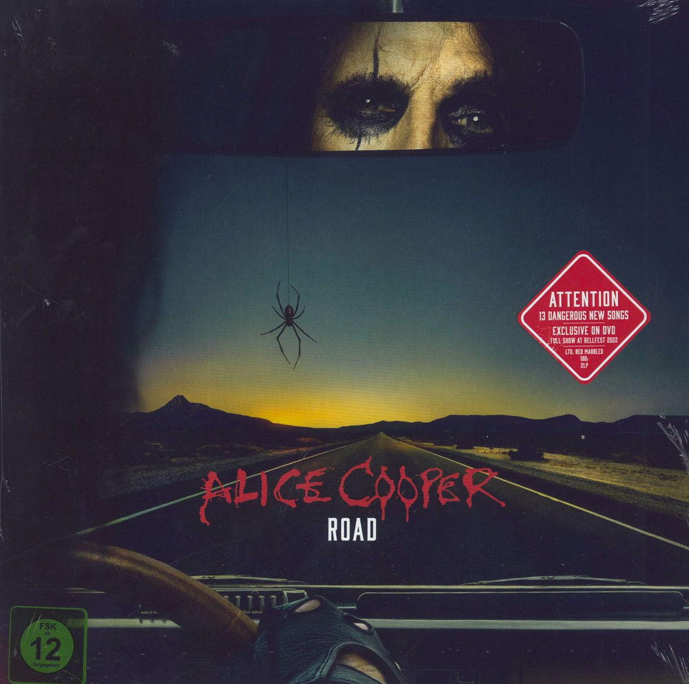 Alice Cooper Road - 180gm Red With Black Marble Vinyl + DVD UK 2-LP vinyl record set (Double LP Album) 0218617EMU
