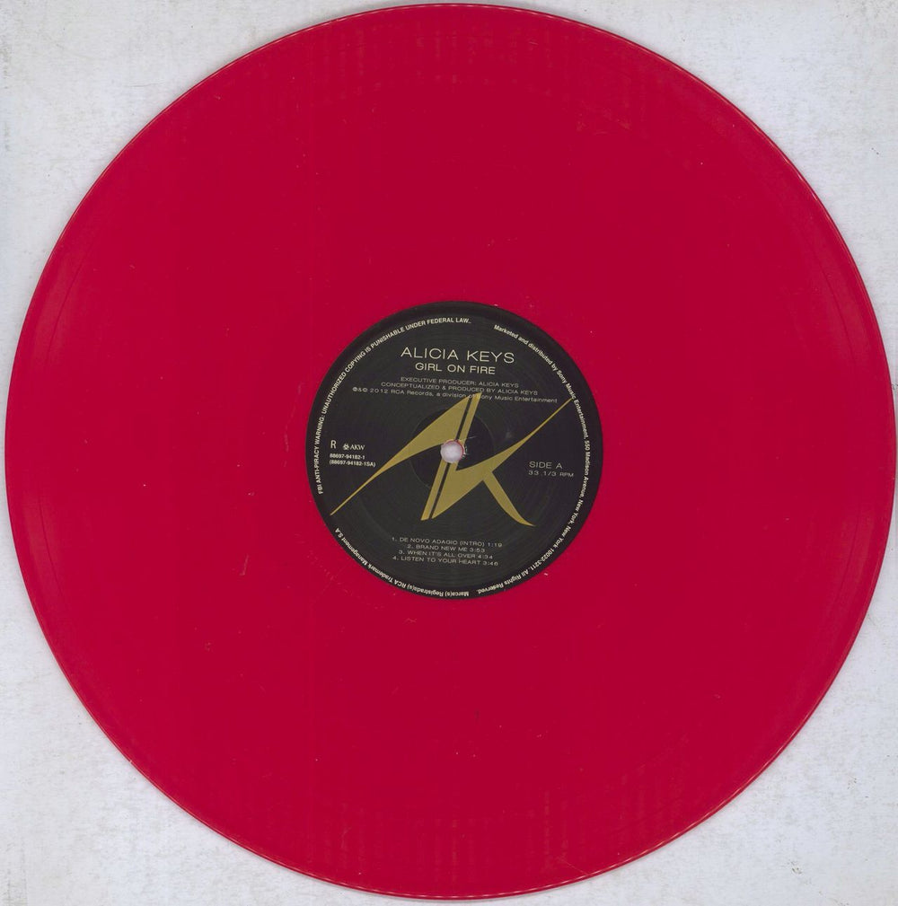 Alicia Keys Girl On Fire - Red Vinyl - Sealed US vinyl LP album (LP record) AKYLPGI838698