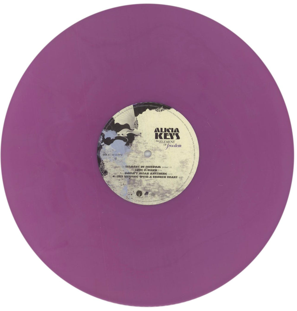 Alicia Keys The Element Of Freedom - Lilac Vinyl - EX US 2-LP vinyl record set (Double LP Album) AKY2LTH751056