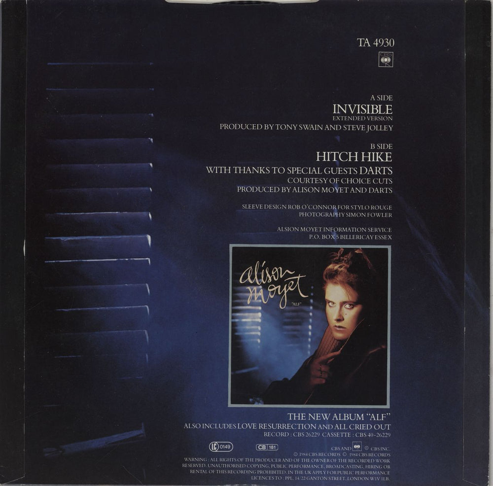 Alison Moyet Invisible UK 12" vinyl single (12 inch record / Maxi-single)