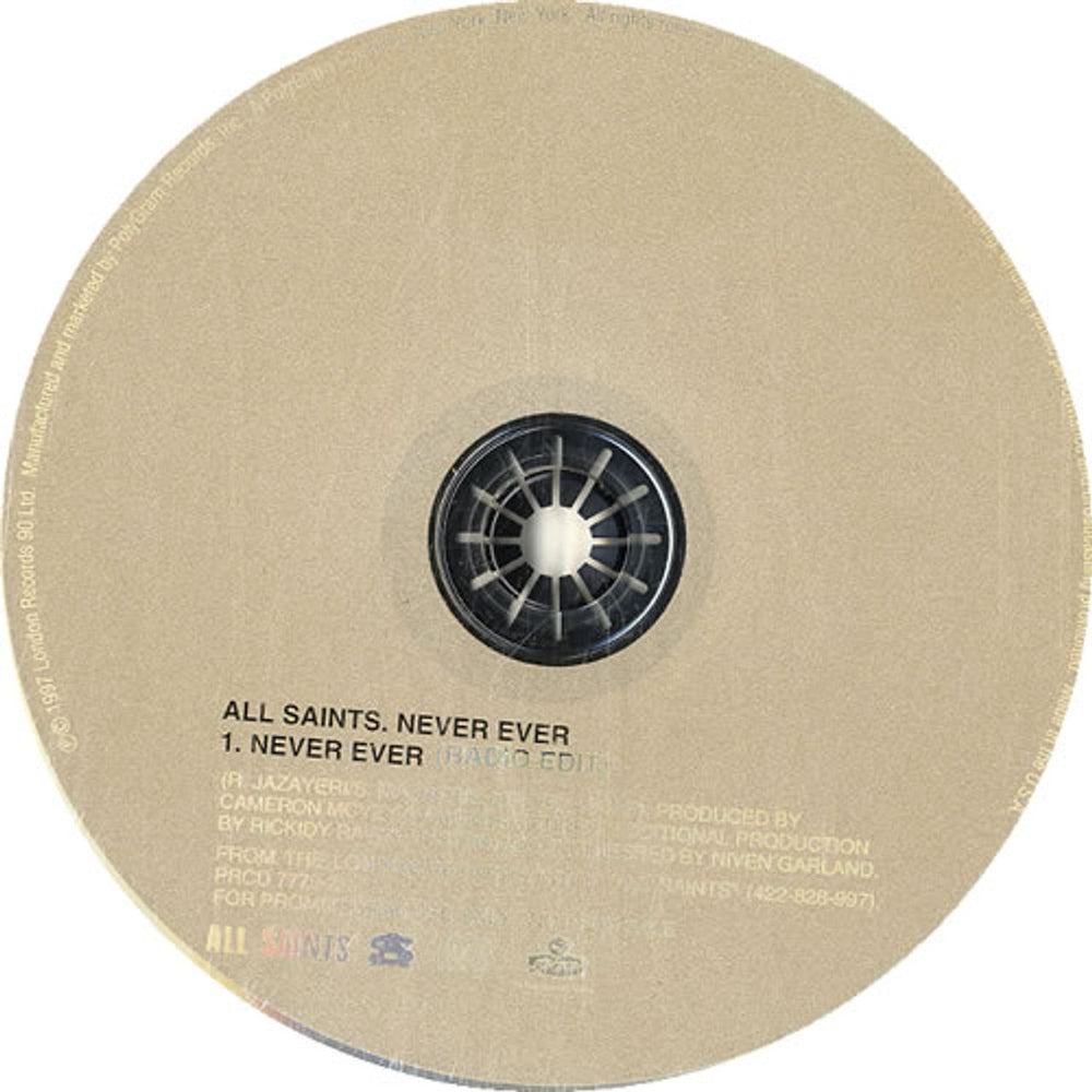 All Saints Never Ever US Promo CD single (CD5 / 5") ASAC5NE113140