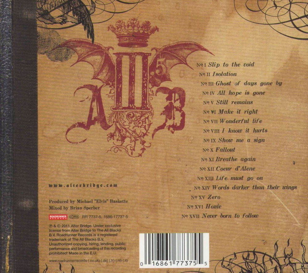 Alter Bridge AB III German CD album (CDLP) 016861773755