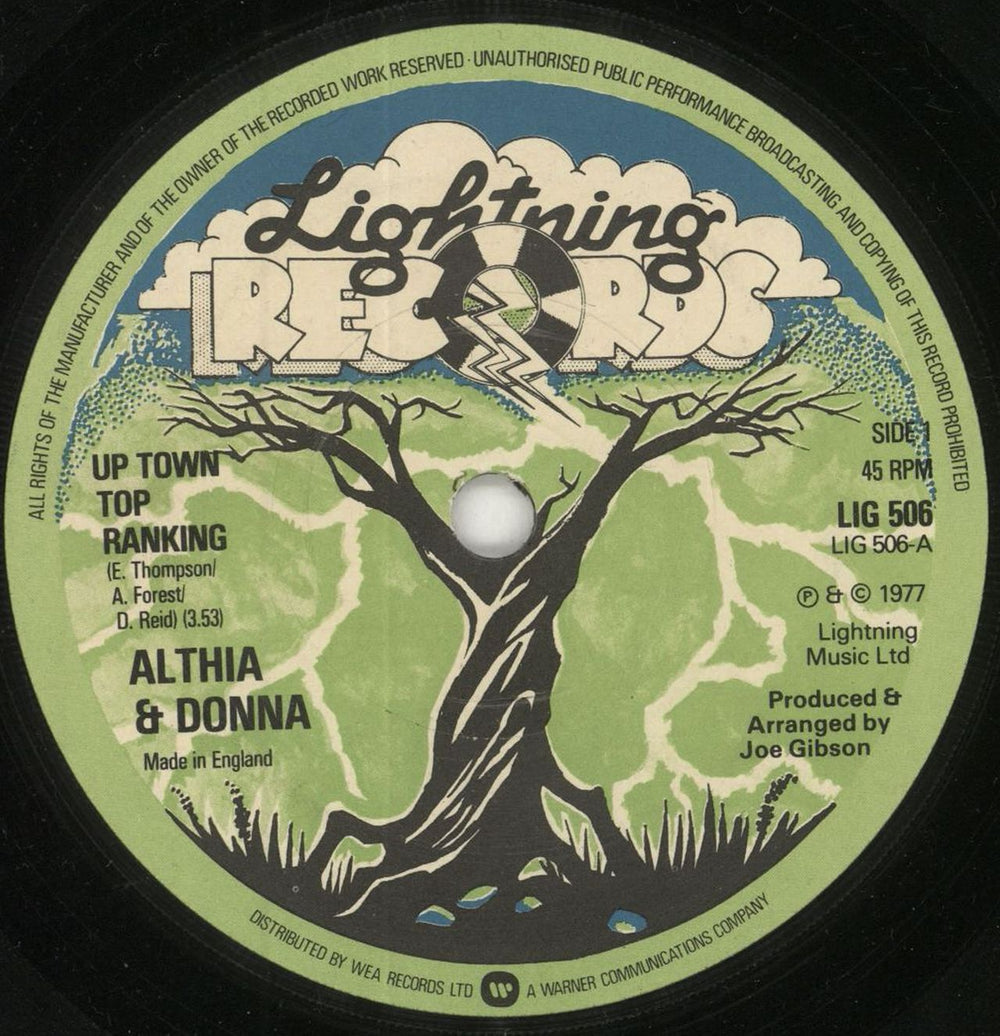 Althea & Donna Up Town Top Ranking - solid UK 7" vinyl single (7 inch record / 45) A7S07UP573729