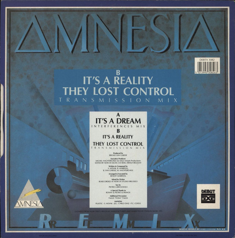 Amnesia (House) It's A Dream (Remix) UK 12" vinyl single (12 inch record / Maxi-single)