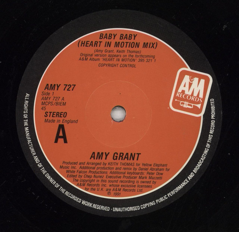 Amy Grant Baby Baby UK 12" vinyl single (12 inch record / Maxi-single) GRA12BA37734