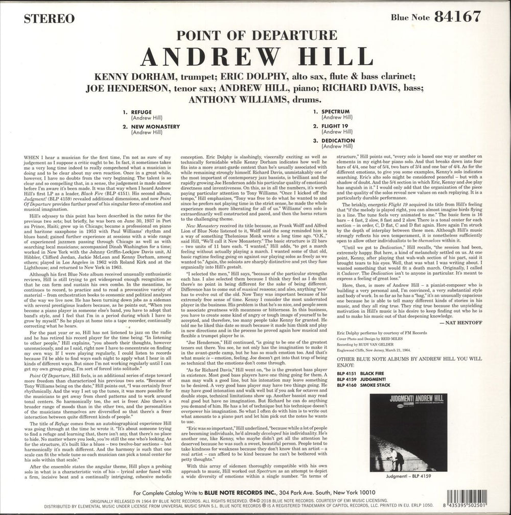 Andrew Hill Point Of Departure - 180gm UK vinyl LP album (LP record)