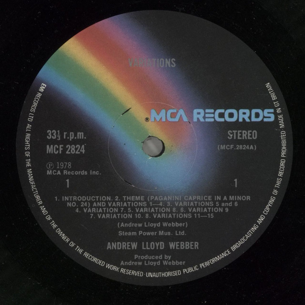 Andrew Lloyd Webber Variations - 1st - Factory Sample UK Promo vinyl LP album (LP record) ALWLPVA863008