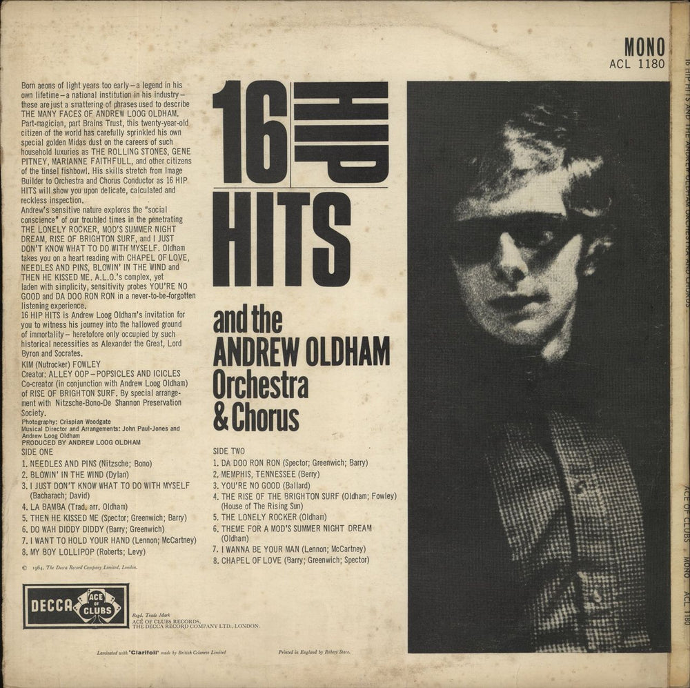 Andrew Loog Oldham 16 Hip Hits - VG UK vinyl LP album (LP record)