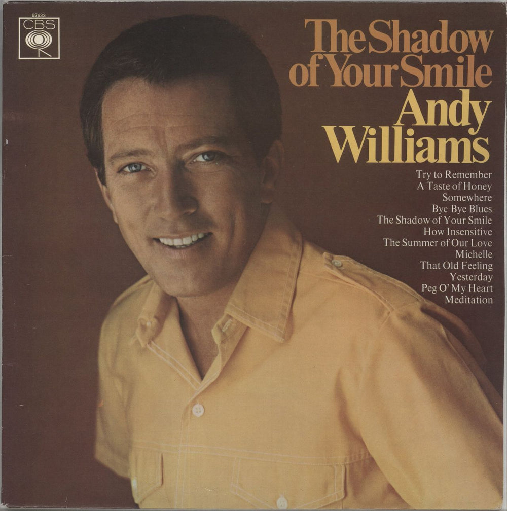 Andy Williams The Shadow Of Your Smile - 2nd UK vinyl LP album (LP record) 62633