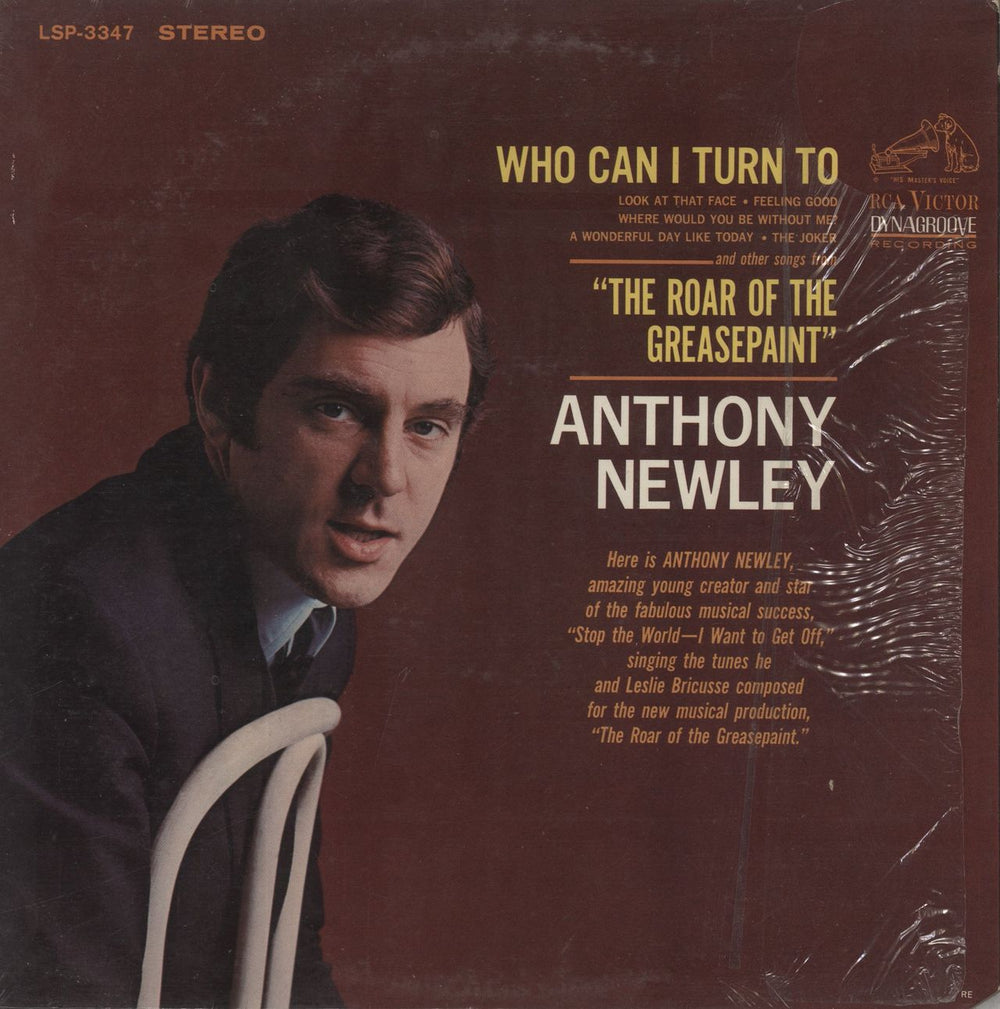 Anthony Newley Who Can I Turn To And Other Songs From The Roar Of Greasepaint US vinyl LP album (LP record) LSP-3347