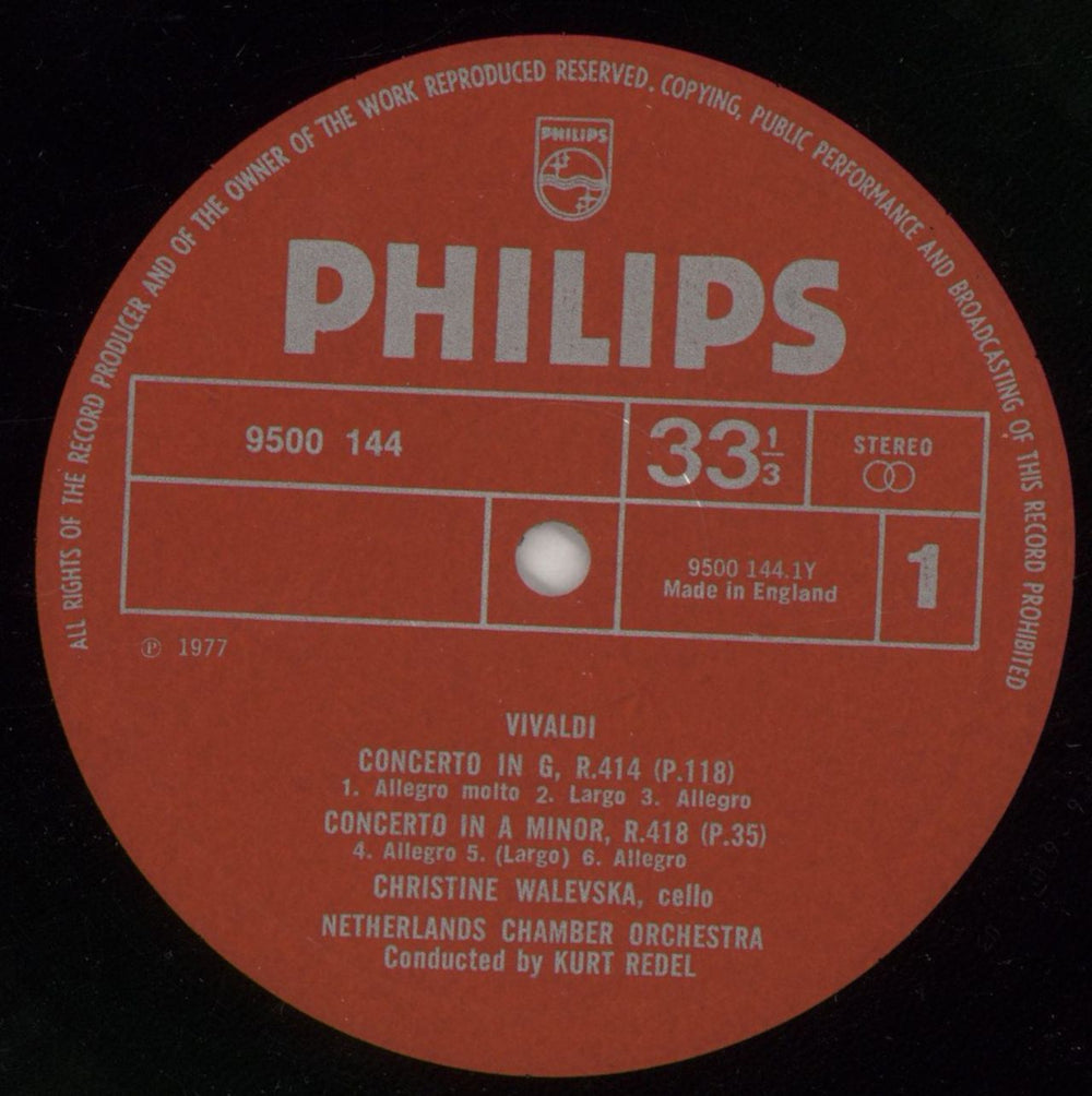 Antonio Vivaldi Cello Concertos RV 414, RV 418, RV 417, & RV 420 Dutch vinyl LP album (LP record) VI2LPCE875913