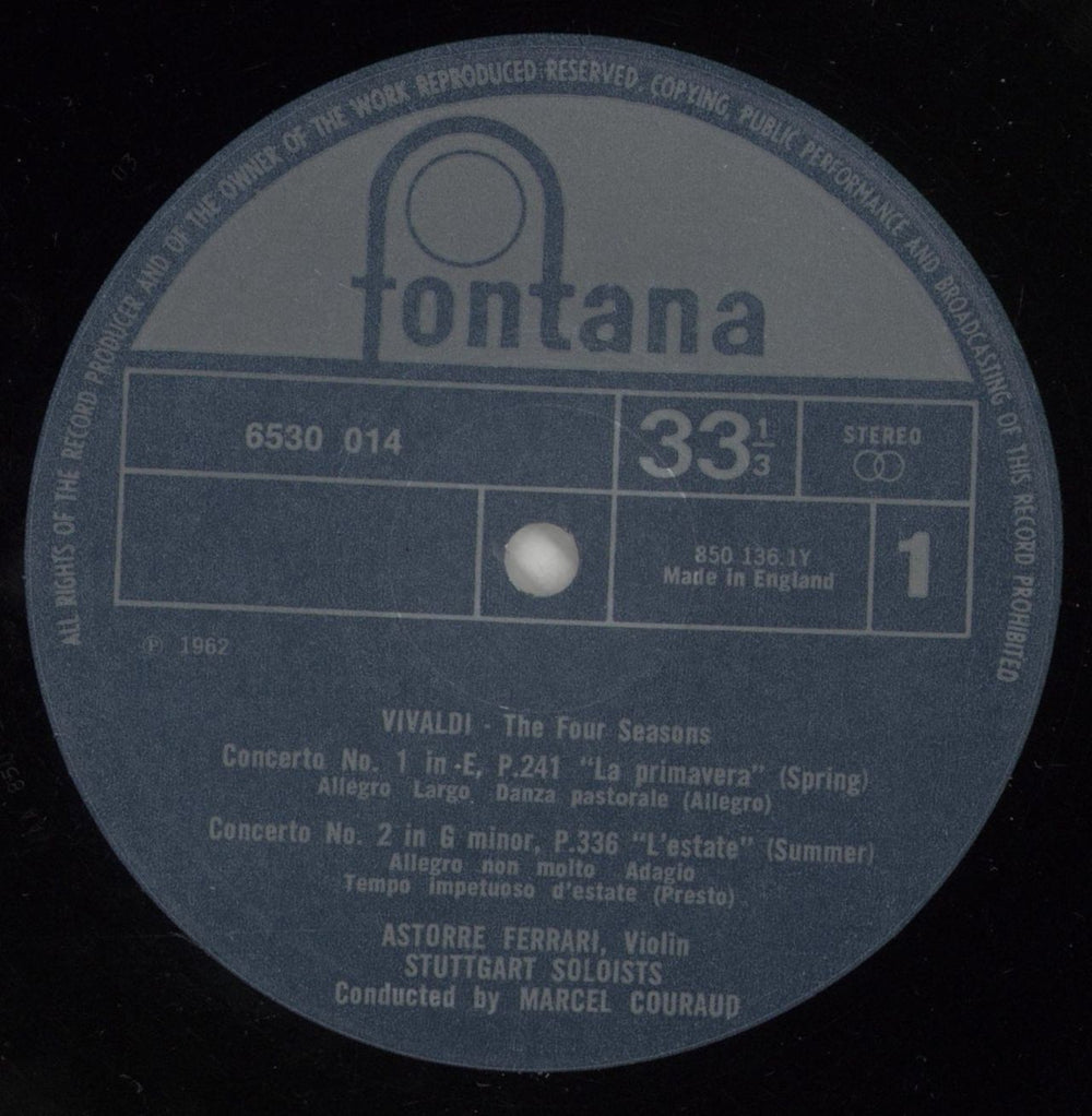 Antonio Vivaldi The Four Seasons UK vinyl LP album (LP record) VI2LPTH874975