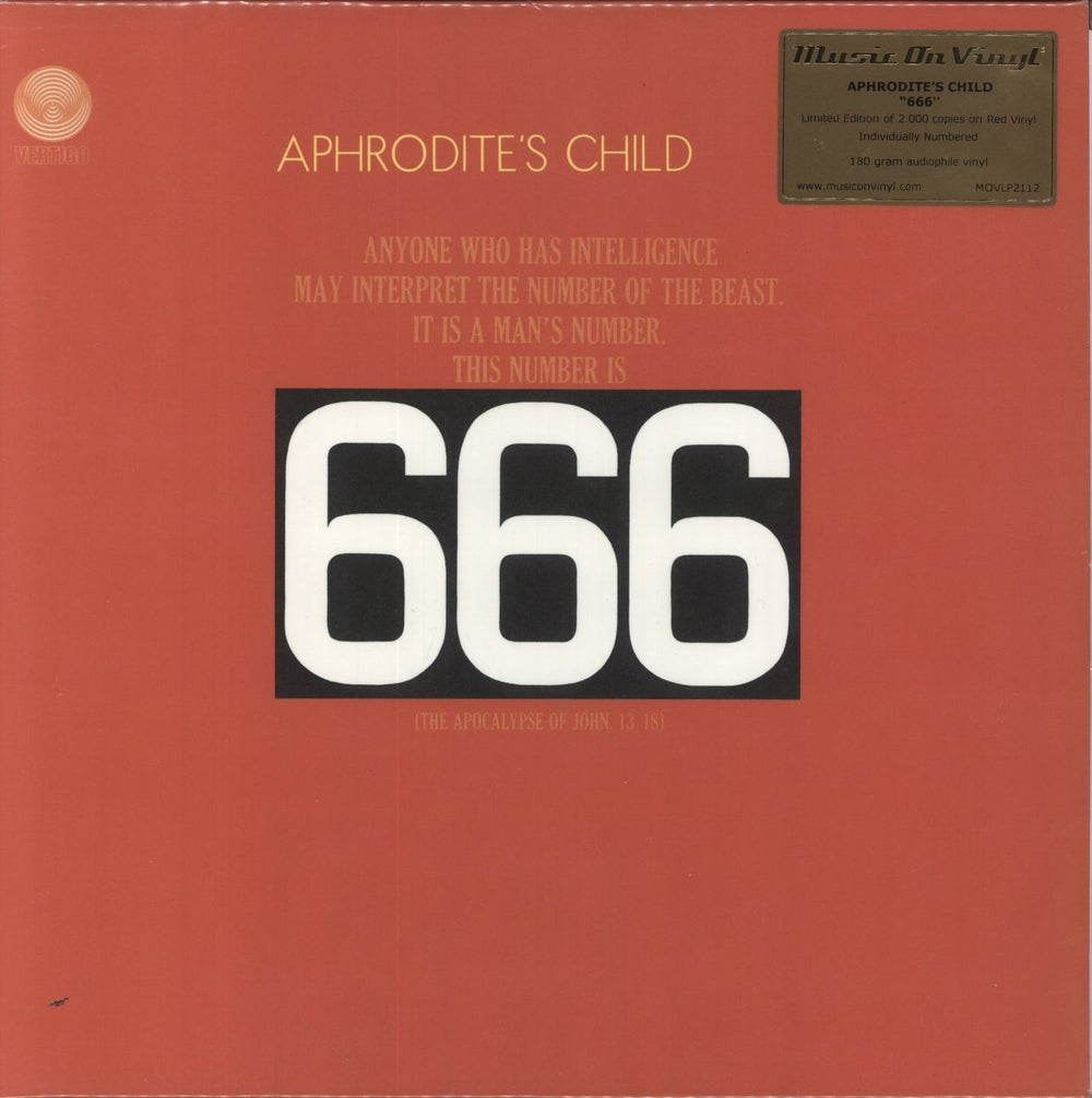 Aphrodite's Child 666 - 180gm UK 2-LP vinyl record set (Double LP Album) MOVLP2112