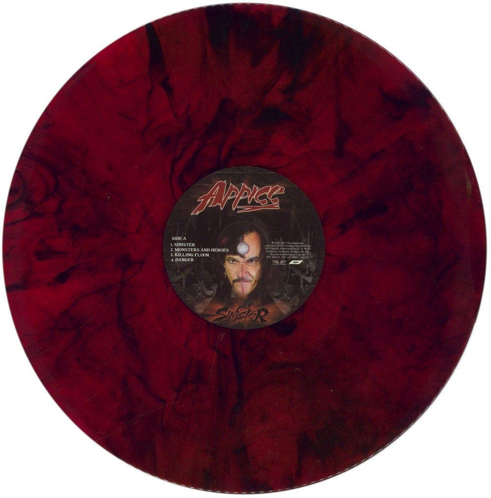 Appice Sinister - Red & Black Marbled Vinyl US 2-LP vinyl record set (Double LP Album) 7S72LSI839580